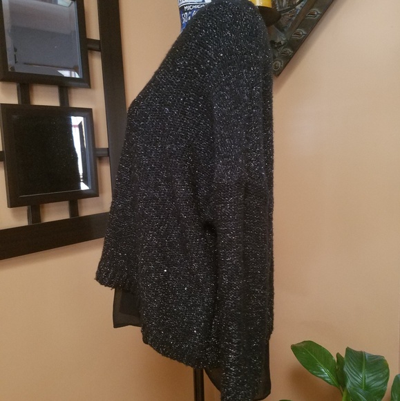 JENNIFER LOPEZ BLACK SHIMMERY SWEATER - Picture 5 of 8